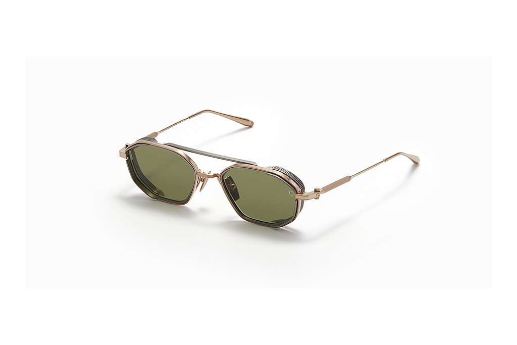 Akoni Eyewear   AKS-508 A Dark Olive - ARBrushed White Gold - Matte Black Palladium w/Dark Olive - AR