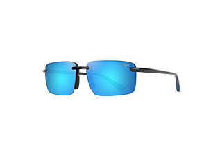 Maui Jim Laulima AF B656-02 Blue HawaiiShiny Black w/Blue