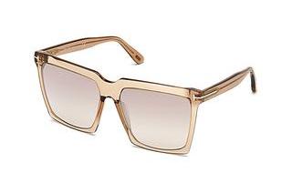 Tom Ford FT0764 57G braun verspiegelt57G - beige glanz / braun verspiegelt